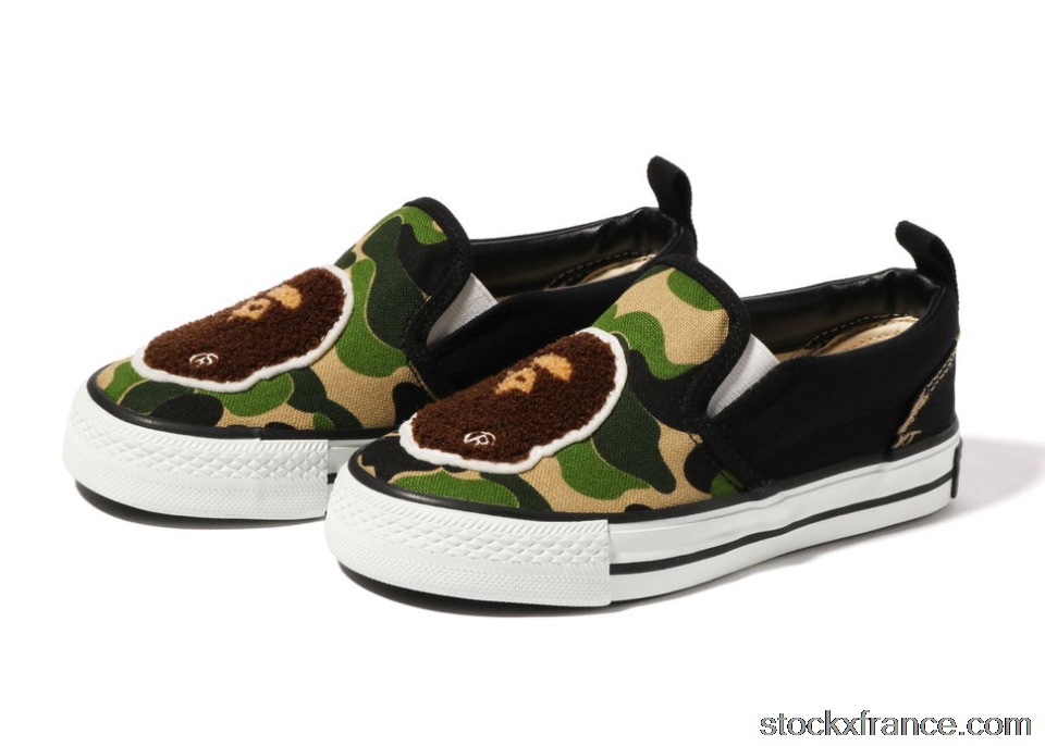 A Bathing Ape Ape Head Slip On Green ABC Camo (PS) 1I30-391-001 GRN