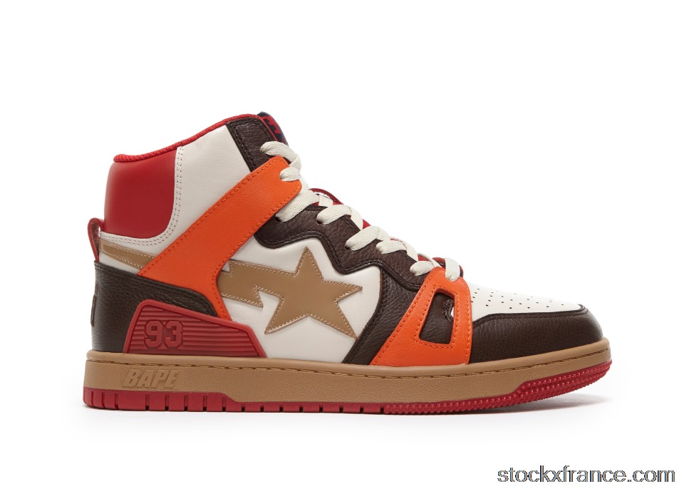 A Bathing Ape Bape Sta 93 Hi Red Orange Light Sand 001FWG701034X