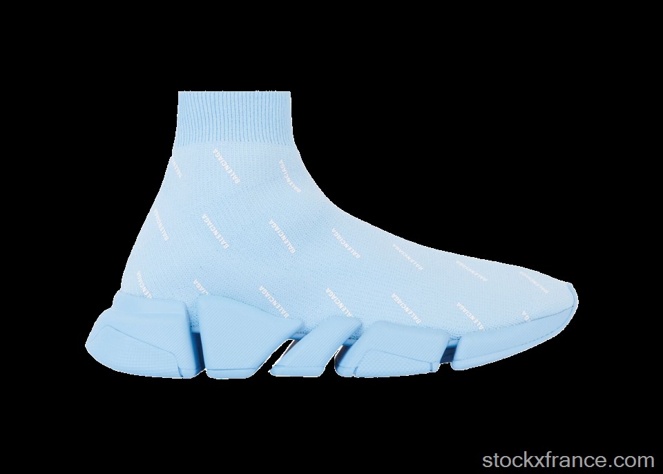 Balenciaga All Over Logo Speed 2.0 Light Blue (W) 617196W2DBO4122