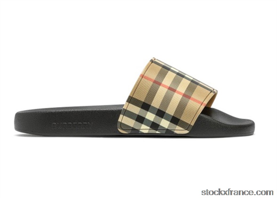 Burberry Embossed Logo Slides Archive Beige 80239651