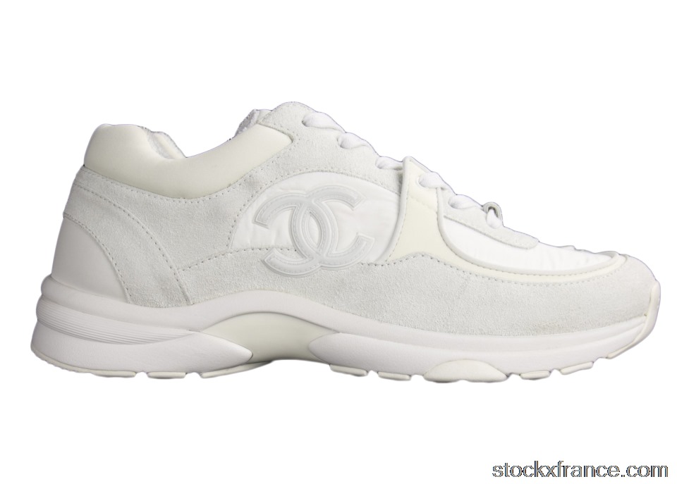 Chanel CC White Suede G33745 Y52846 0G975
