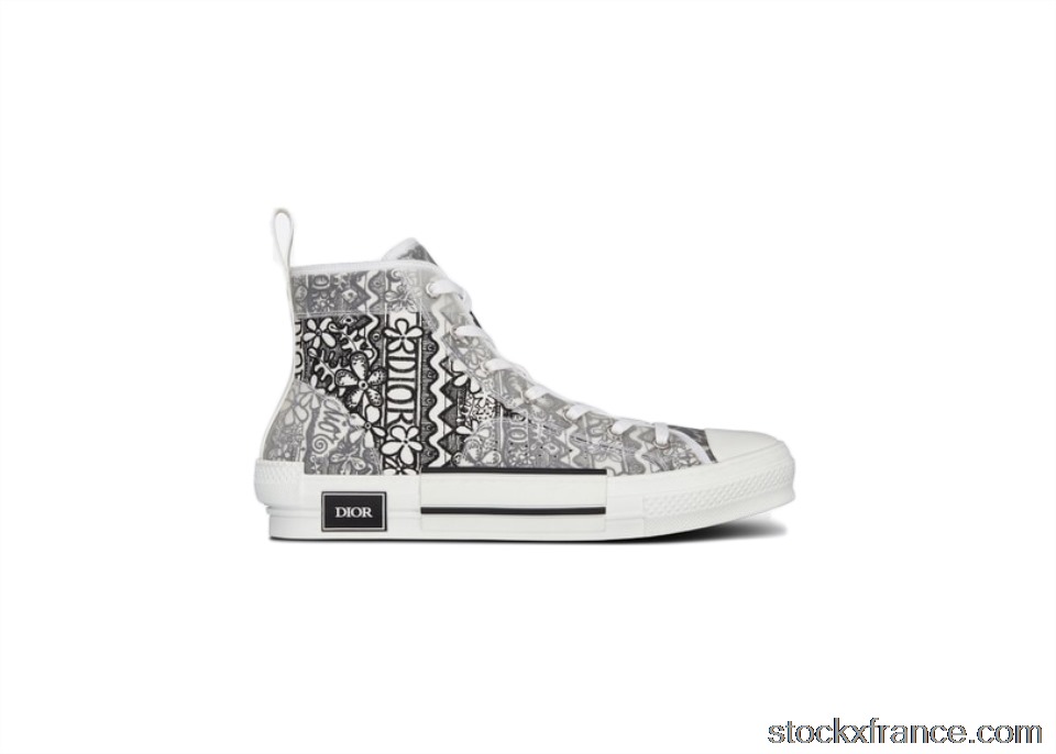 Dior And Shawn B23 High Top Black White Embroidery 3SH118ZCO_H169