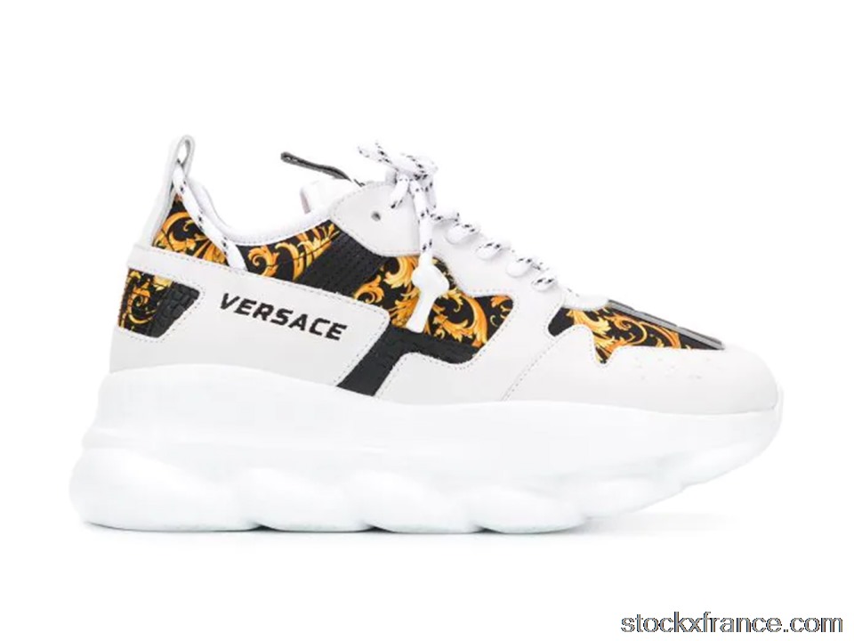 Versace Chain Reaction 2 Barocco Print White Black Yellow (W) DST030G-DT21_DBN9