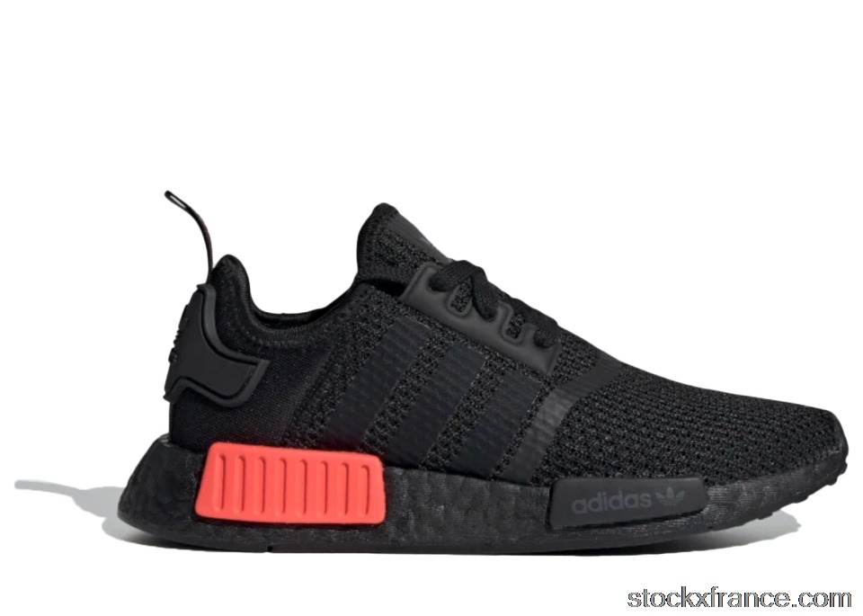 adidas NMD R1 V2 Core Black Solar Red (GS) FV8174