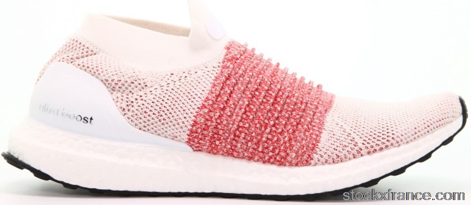 adidas Ultra Boost Laceless White Scarlet BB6136